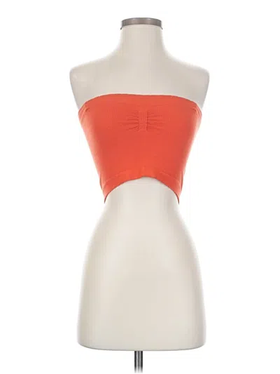 Pre-owned By Anthropologie Tube Top Orange Strapless Neckline Tops