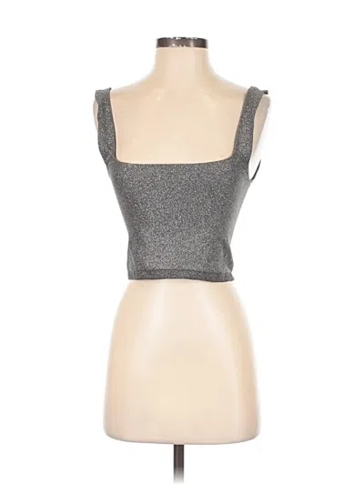 By Anthropologie Tube Top Silver Strapless Neckline Tops