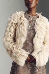 By Anthropologie Tulle Ruffle Bolero Jacket In White