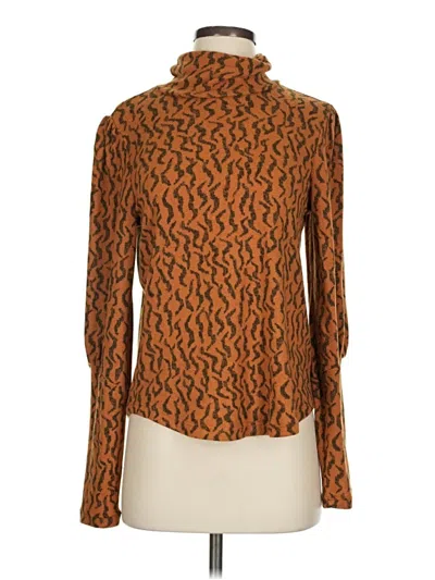 Pre-owned By Anthropologie Turtleneck Sweater In Orange