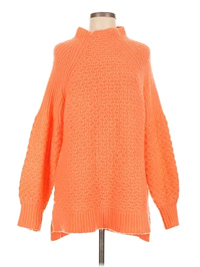 Pre-owned By Anthropologie Turtleneck Sweater In Orange