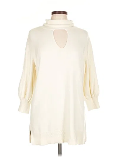 Pre-owned By Anthropologie Turtleneck Sweater In White