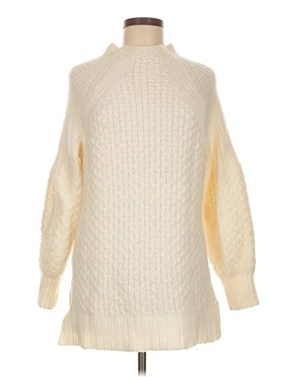 Pre-owned By Anthropologie Turtleneck Sweater In White