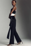 By Anthropologie Tuxe Belted Bow Slim Trousers In Black