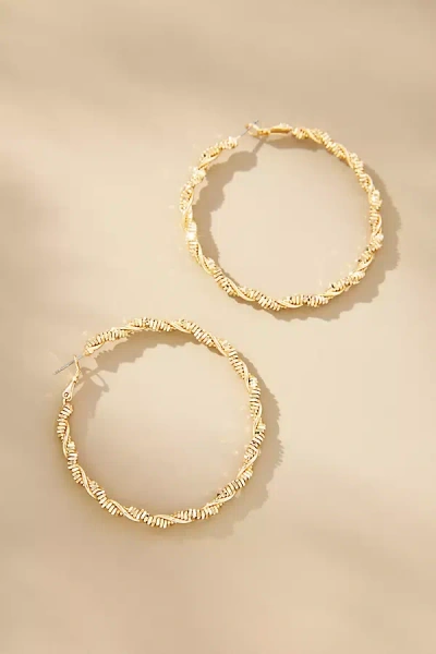 By Anthropologie Twisted Chain Hoop Earrings In Gold