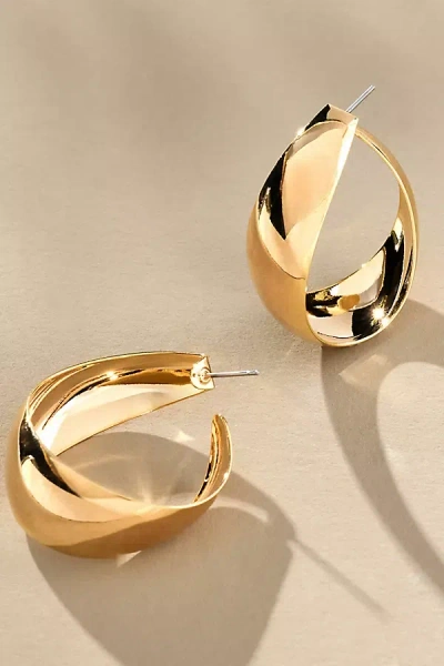 By Anthropologie Twisted Hoop Earrings In Gold