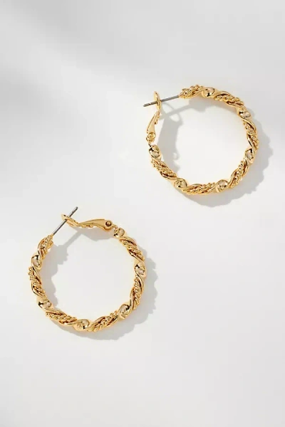 By Anthropologie Twisted Hoop Earrings In Gold