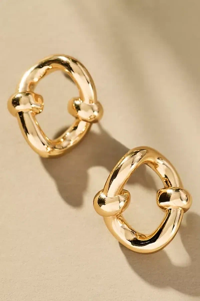 By Anthropologie Twisted Knot Huggie Earrings