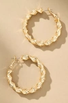 By Anthropologie Twisted Molten Hoop Earrings