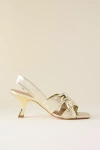 By Anthropologie Twisted Open-toe Slingback Heels In Gold