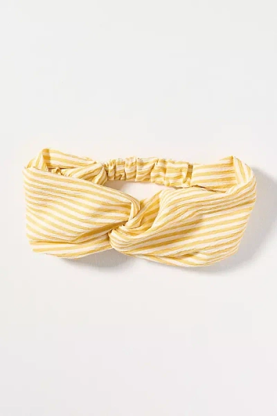 By Anthropologie Twisted Stripe Headband In Yellow