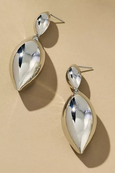 By Anthropologie Twisted Teardrop Earrings In Silver