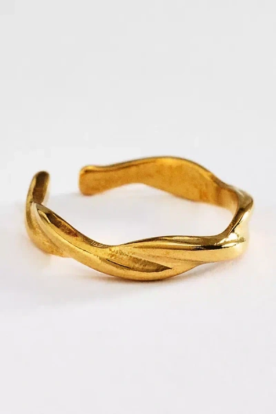 By Anthropologie Twisted Water-resistant Ring In Gold