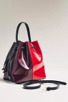 By Anthropologie Two-tone Cinched Bucket Bag In Red