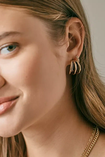 By Anthropologie Two-tone Huggie Earrings In Gold