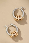 By Anthropologie Two-tone Huggie Hoop Earrings In Gold
