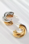 By Anthropologie Two-tone Layered Hoop Earrings In Gold