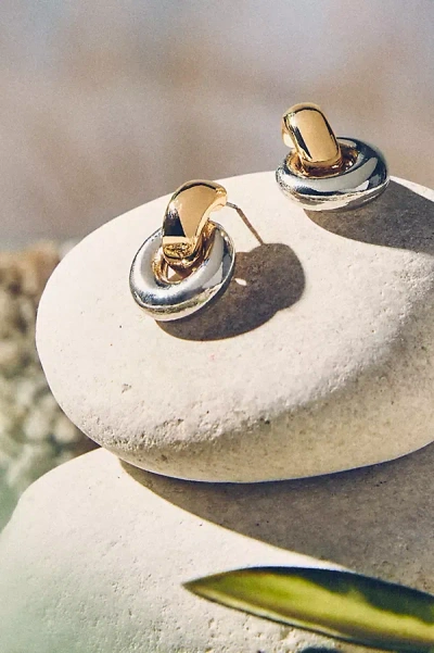 By Anthropologie Two-tone Mini Drop Earrings In Multicolor