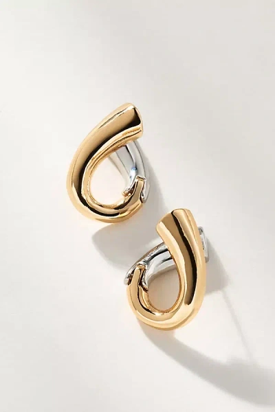 By Anthropologie Two-tone Oval Earrings In Multicolor
