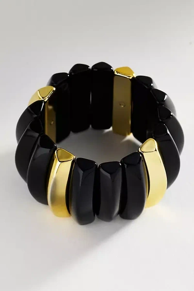 By Anthropologie Two-tone Stretch Bracelet In Black