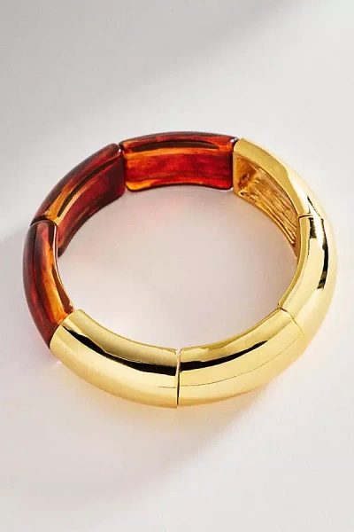 By Anthropologie Two-tone Stretch Bracelet In Burgundy