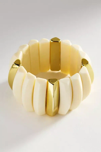 By Anthropologie Two-tone Stretch Bracelet In Yellow