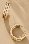 By Anthropologie Two-tone Triple Huggie Earrings