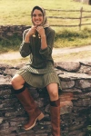 By Anthropologie Twofer Cable-knit Sweater Mini Dress In Green