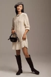 By Anthropologie Twofer Cable-knit Sweater Mini Dress In White
