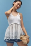 By Anthropologie Twofer Crochet Lace Halter Tank Top