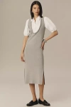 By Anthropologie Twofer Knit Shirt Dress In Grey