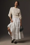 By Anthropologie Twofer Sweater Tiered Dress In White