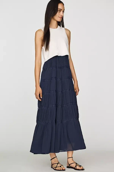 By Anthropologie Twofer Tiered Sleeveless Dress In Blue