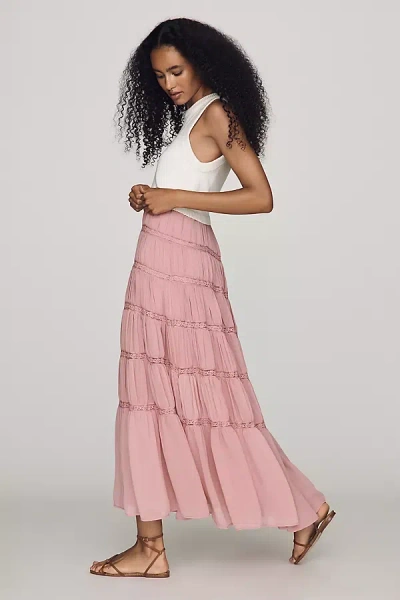 By Anthropologie Twofer Tiered Sleeveless Dress In Pink