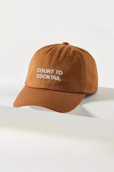 By Anthropologie Typewriter Baseball Cap In Brown