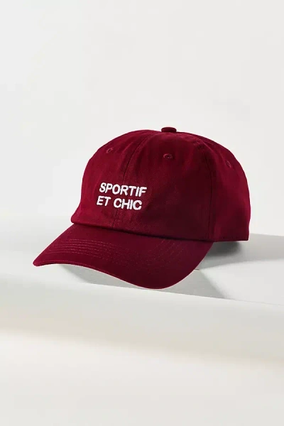 By Anthropologie Typewriter Baseball Cap In Burgundy