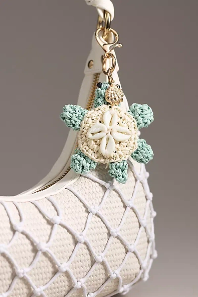 By Anthropologie Under The Sea Raffia Bag Charm In Blue