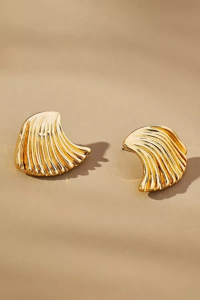 By Anthropologie Upside Down Wave Post Earrings In Gold