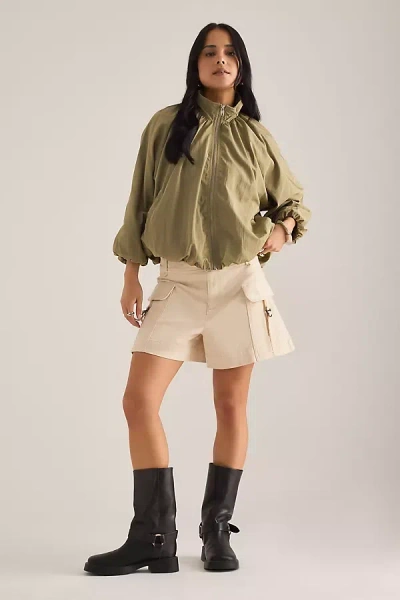 By Anthropologie Utility Buckle Shorts In Green