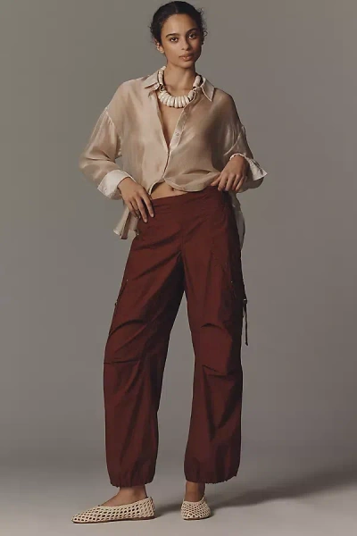By Anthropologie Utility Parachute Pants In Brown