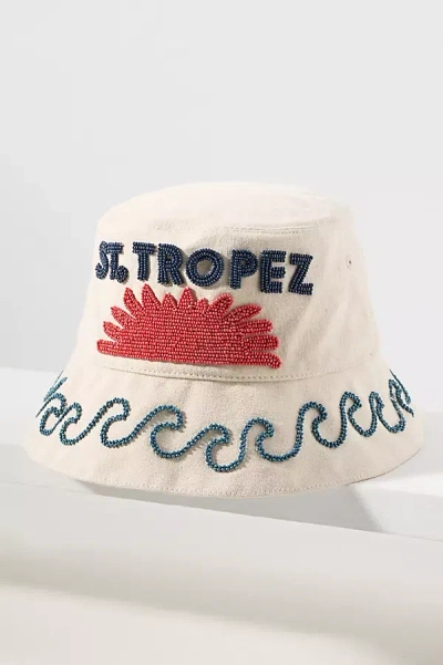 By Anthropologie Vacation Beaded Bucket Hat