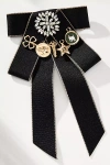 By Anthropologie Varsity Bow Brooch In Black