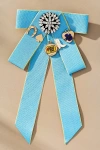 By Anthropologie Varsity Bow Brooch In Blue