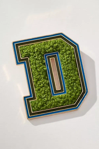 By Anthropologie Varsity Monogram Brooch In Green