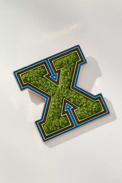 By Anthropologie Varsity Monogram Brooch In Green