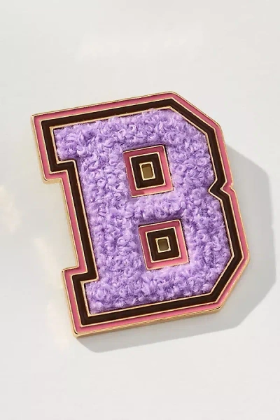 By Anthropologie Varsity Monogram Brooch In Purple