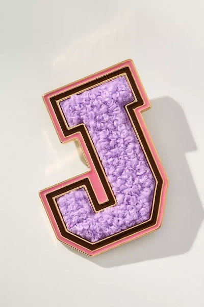 By Anthropologie Varsity Monogram Brooch In Purple