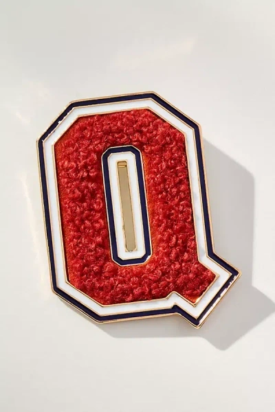By Anthropologie Varsity Monogram Brooch In Red