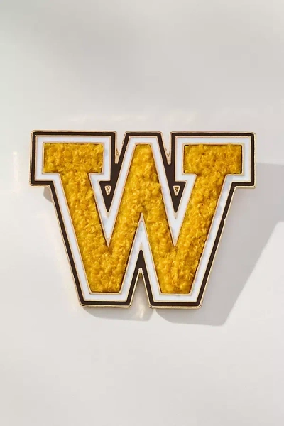By Anthropologie Varsity Monogram Brooch In Yellow