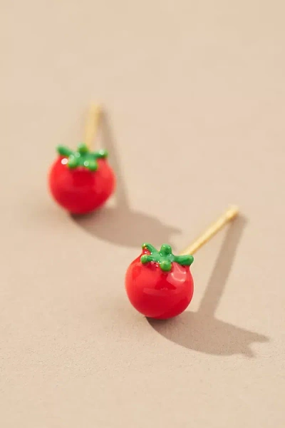 By Anthropologie Veggie Post Earrings In Red